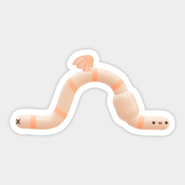 Cute 3D wyrm worm Sticker by KnuckersHollow